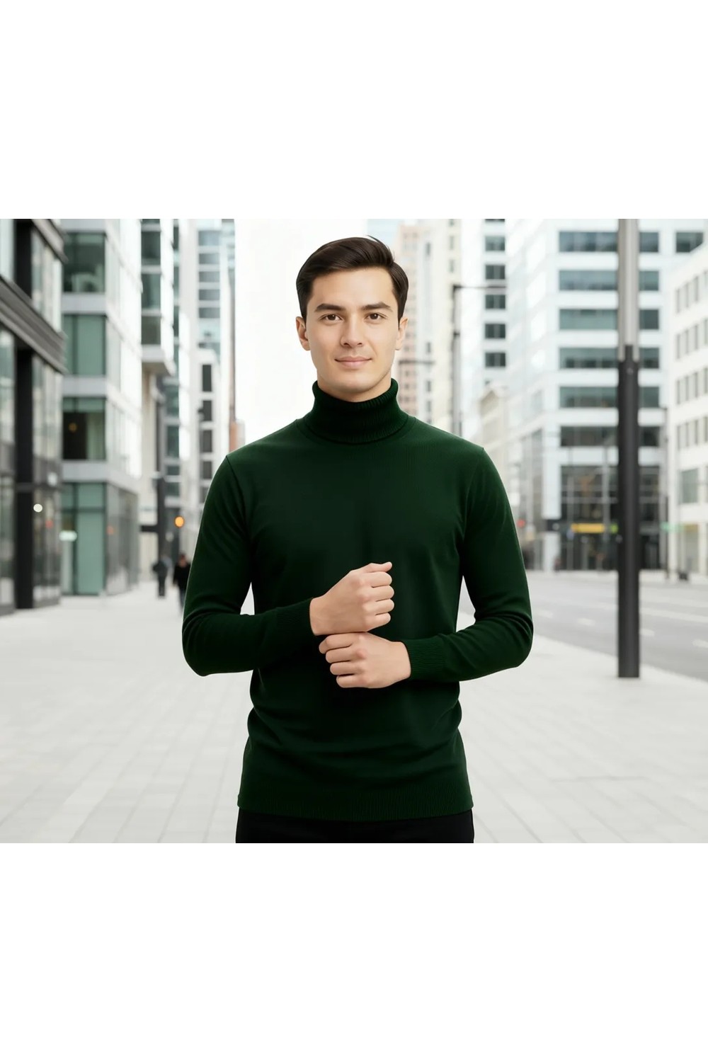 D'S Damat Regular Fit Siyah Pamuk Karışımlı Yarım Balıkçı Triko Kazak 5HF06ORT16275 görsel 6