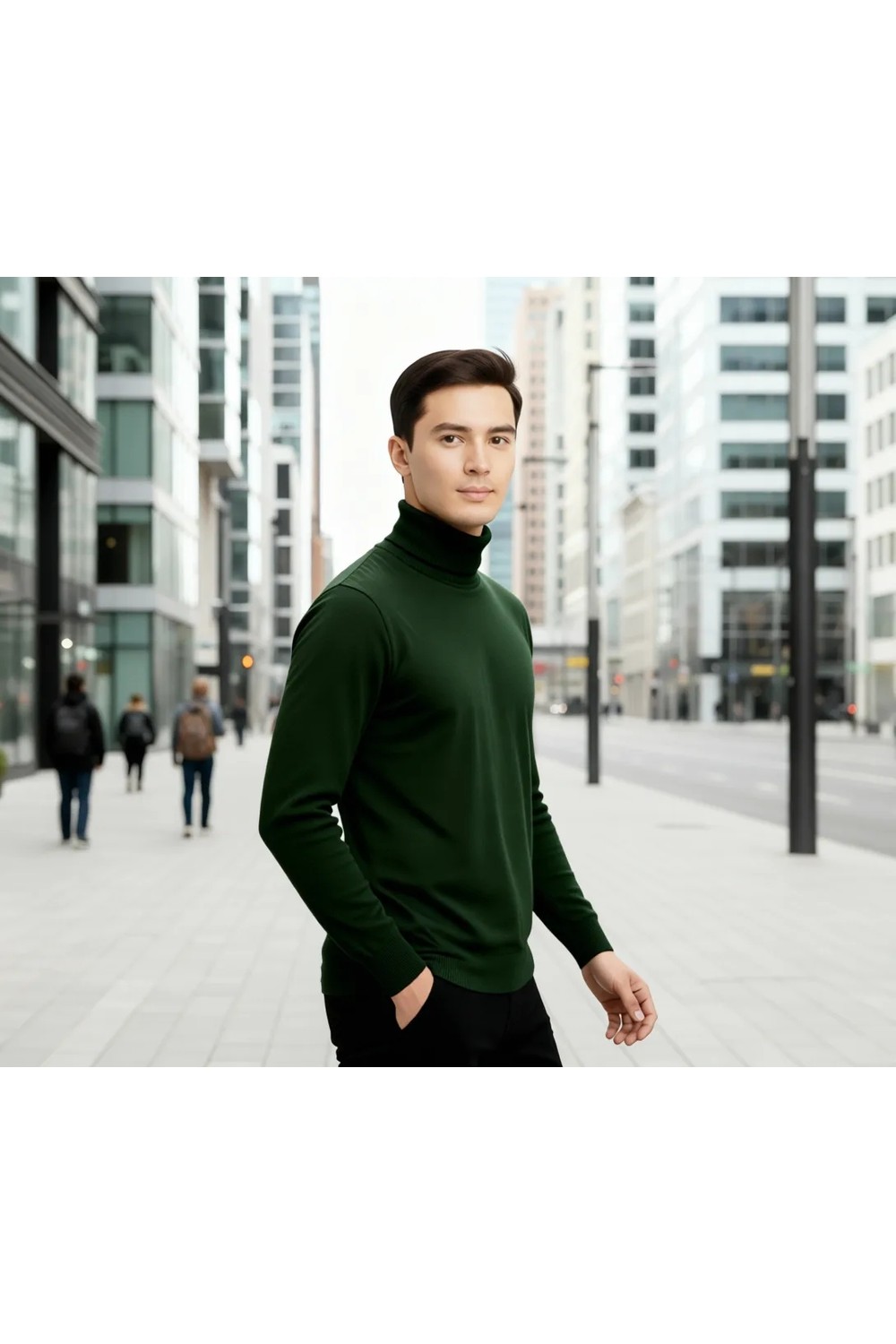 D'S Damat Regular Fit Siyah Pamuk Karışımlı Yarım Balıkçı Triko Kazak 5HF06ORT16275 görsel 7