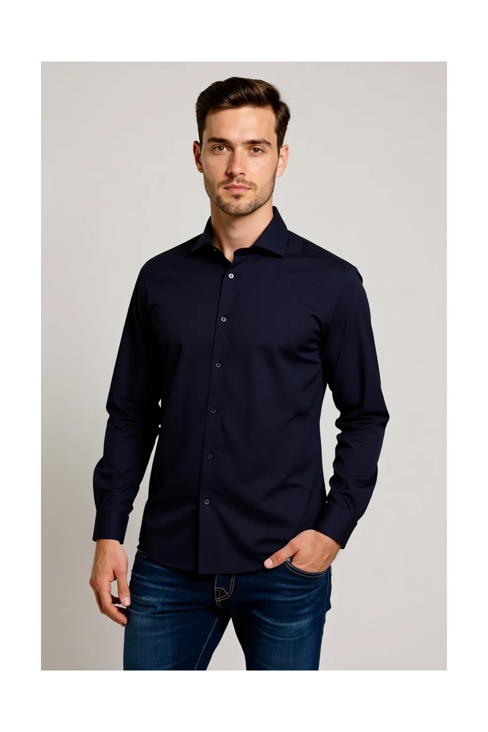 D'S Damat Slim Fit Beyaz Italyan Yaka Dar Kesim Klasik Kravatlık Uzun Kollu Kolay Ütülenebilir Nefes 2HF02ORT4185 görsel 7