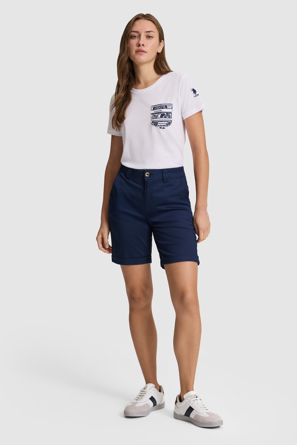 U.S. Polo Assn. Kadın Beyaz Tişört 50323540-VR013 görsel 4
