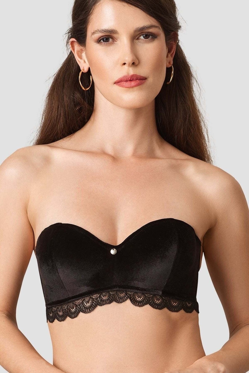Pierre Cardin Kadın Straplez Kadife Sütyen Takımı Yumuşak Kumaş ve Konforlu Tasarım görsel 4