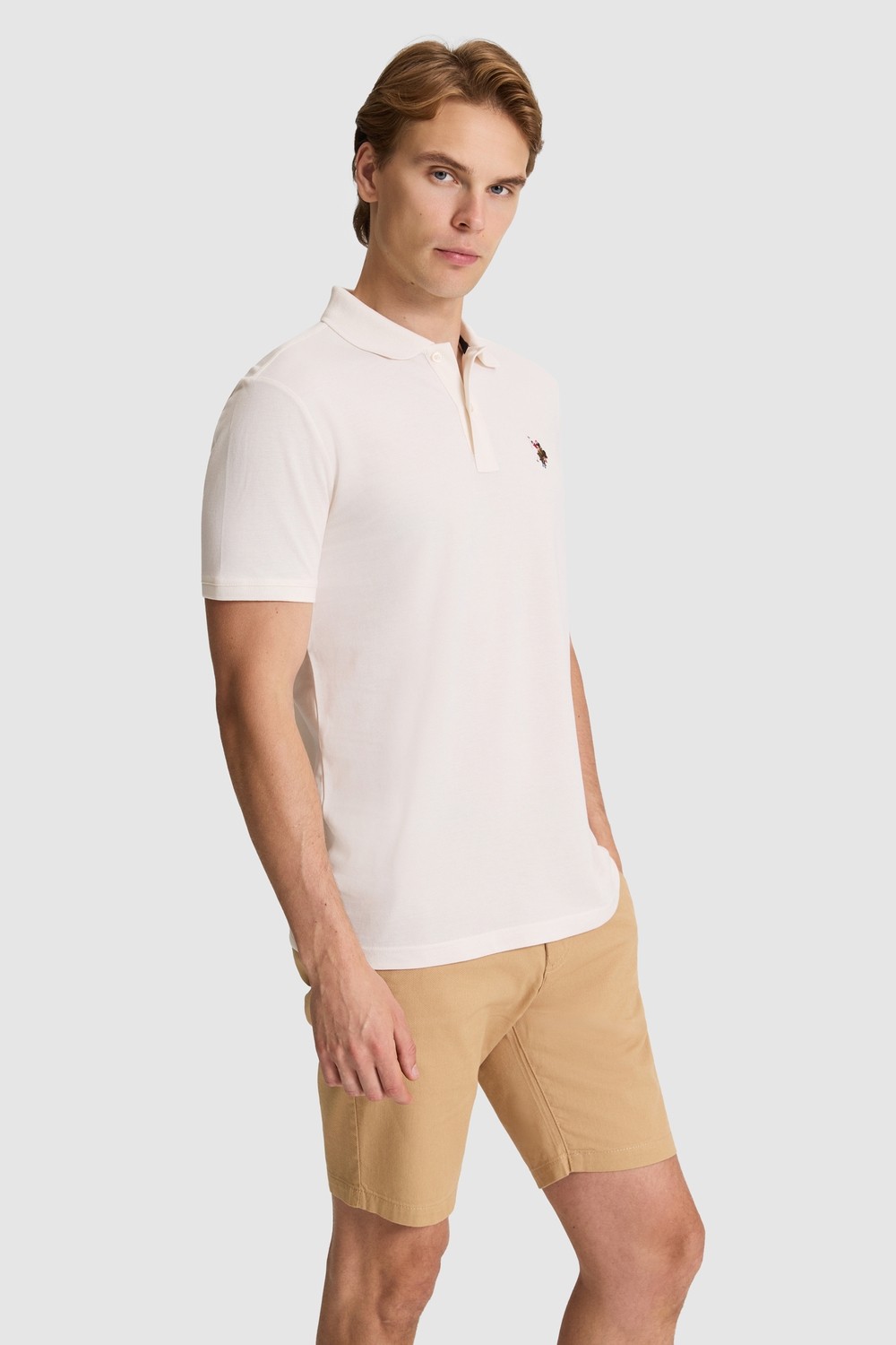 U.S. Polo Assn. Erkek Açık Gri Tişört Basic 50326972-VR001 görsel 8