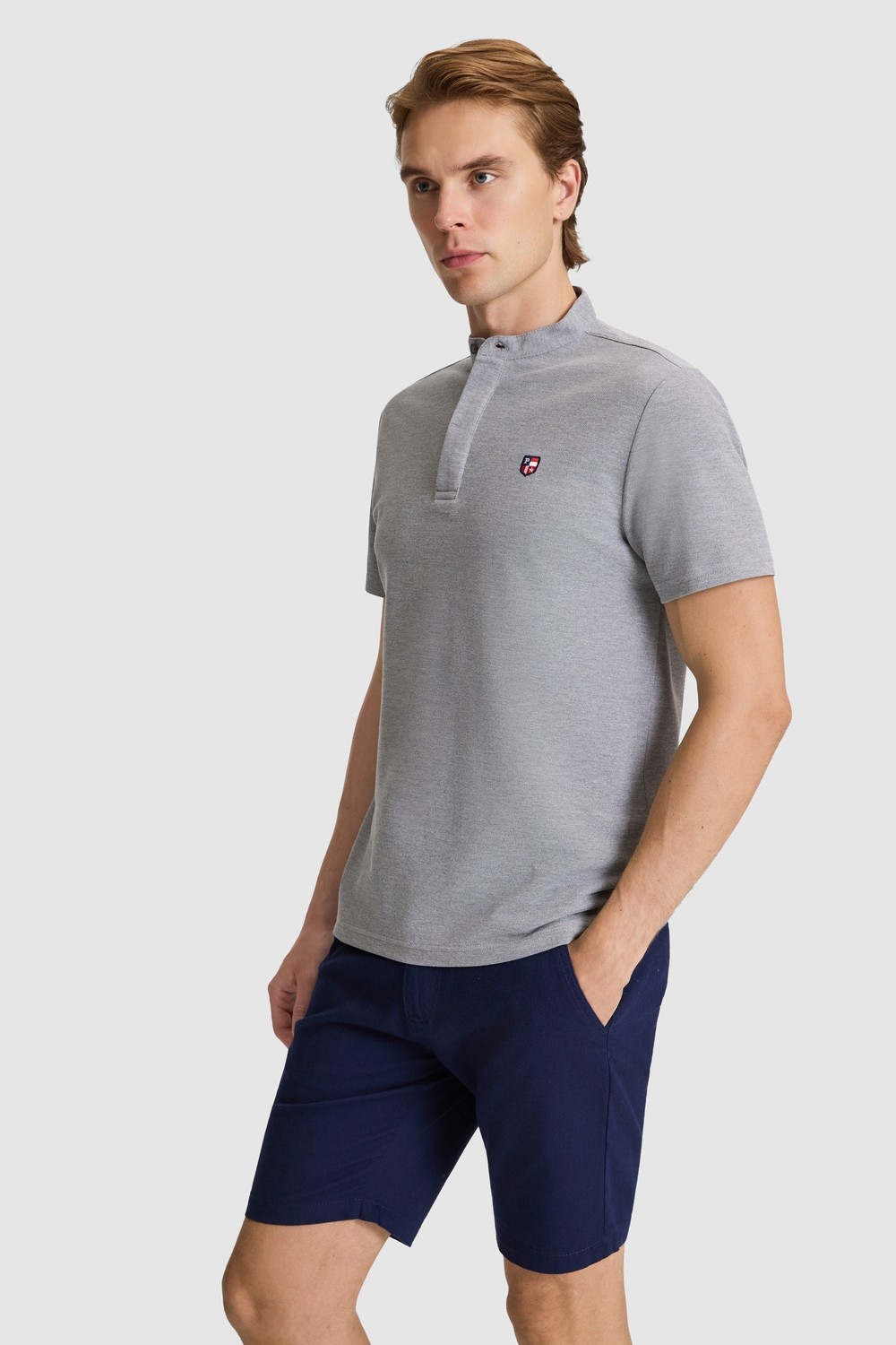 U.S. Polo Assn. Erkek Gri Melanj Tişört Basic 50326980-VR086 görsel 2