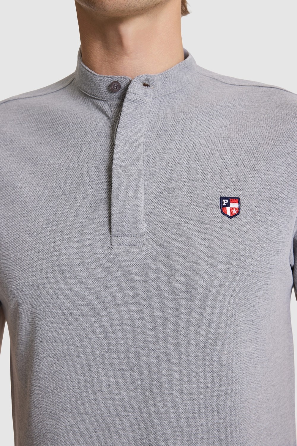 U.S. Polo Assn. Erkek Gri Melanj Tişört Basic 50326980-VR086 görsel 5