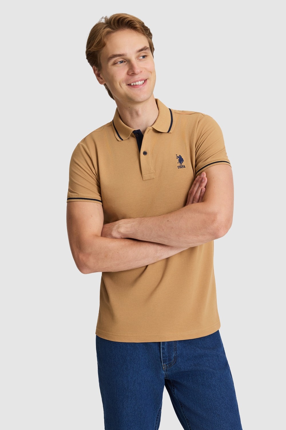 U.S. Polo Assn. Erkek Antrasit Melanj Tişört Basic 50326975-VR081 görsel 7