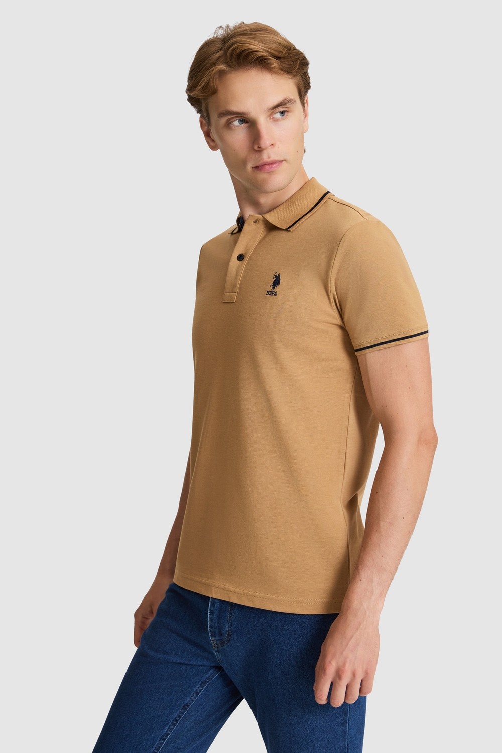 U.S. Polo Assn. Erkek Antrasit Melanj Tişört Basic 50326975-VR081 görsel 8