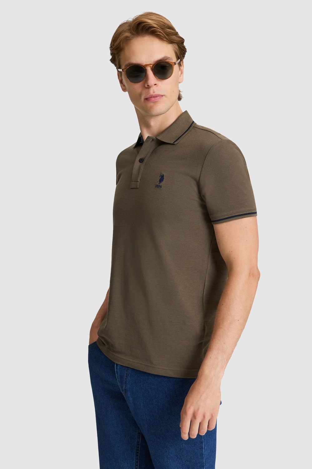 U.S. Polo Assn. Erkek Antrasit Melanj Tişört Basic 50326975-VR081
