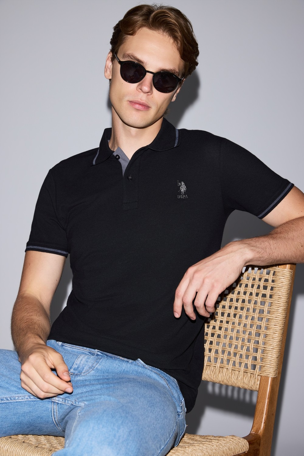 U.S. Polo Assn. Erkek Antrasit Melanj Tişört Basic 50326975-VR081