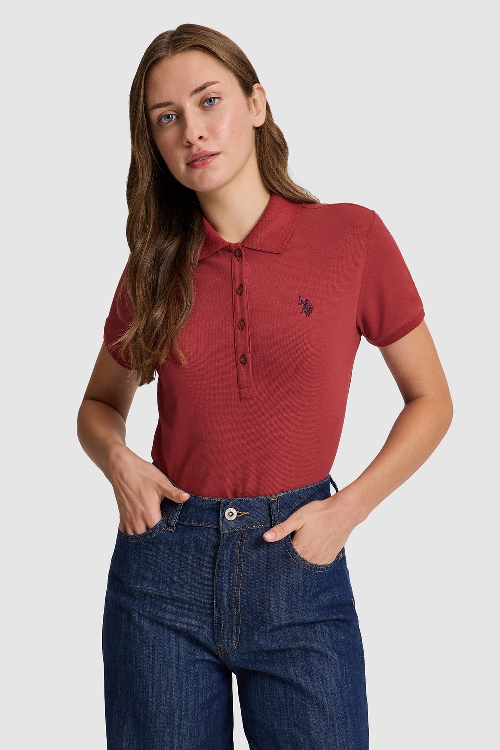 U.S. Polo Assn. Kadın Pembe Tişört Basic 50321818-VR041