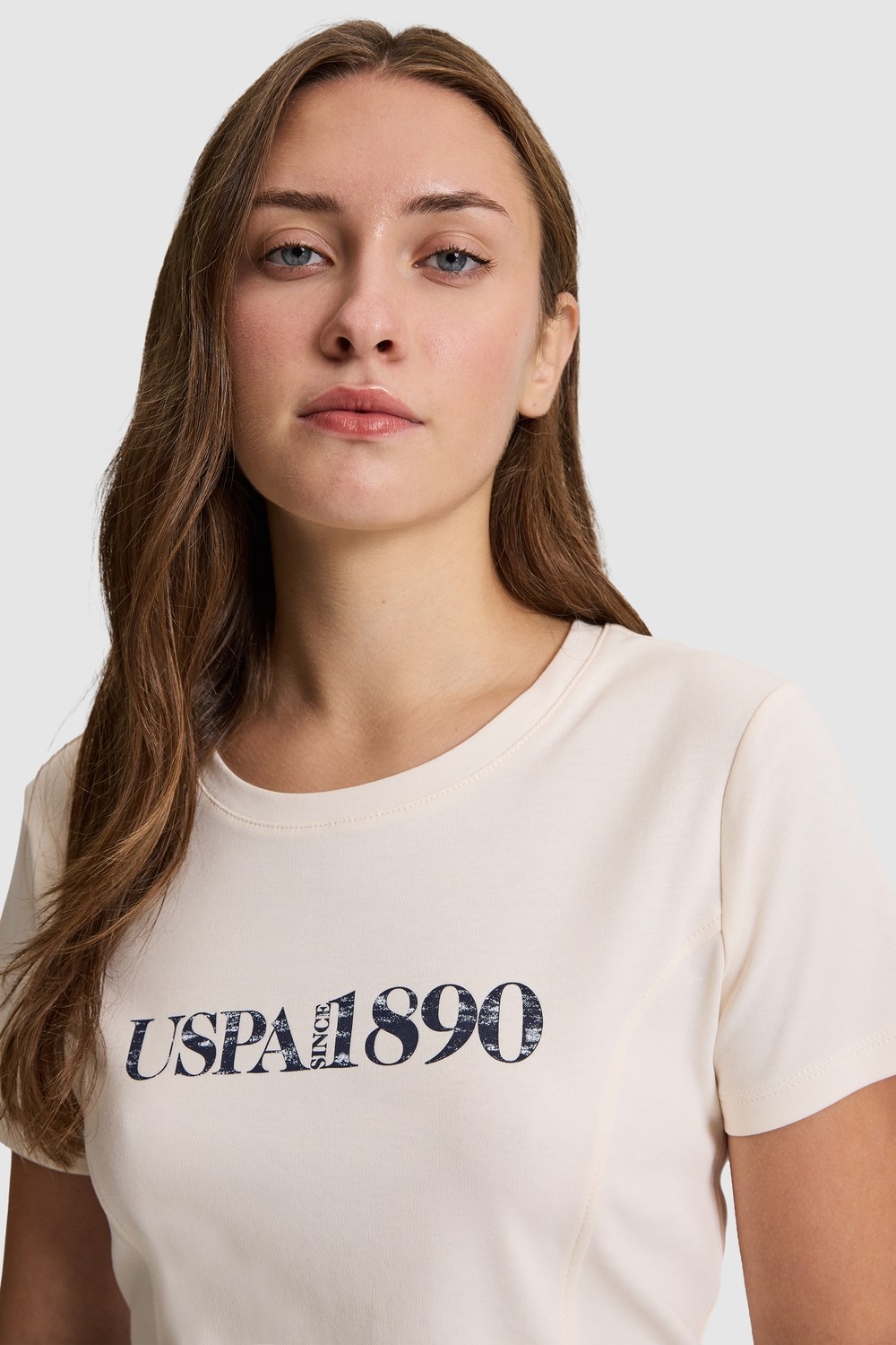 U.S. Polo Assn. Kadın Krem Tişört 50323462-VR071 görsel 2