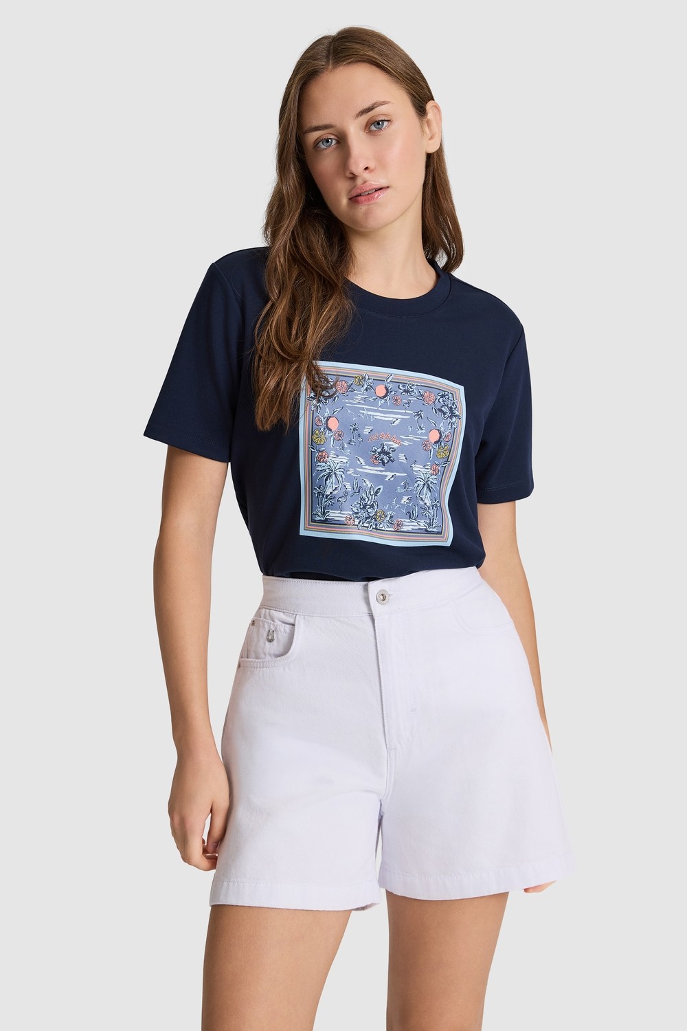 U.S. Polo Assn. Kadın Beyaz Tişört 50323487-VR013