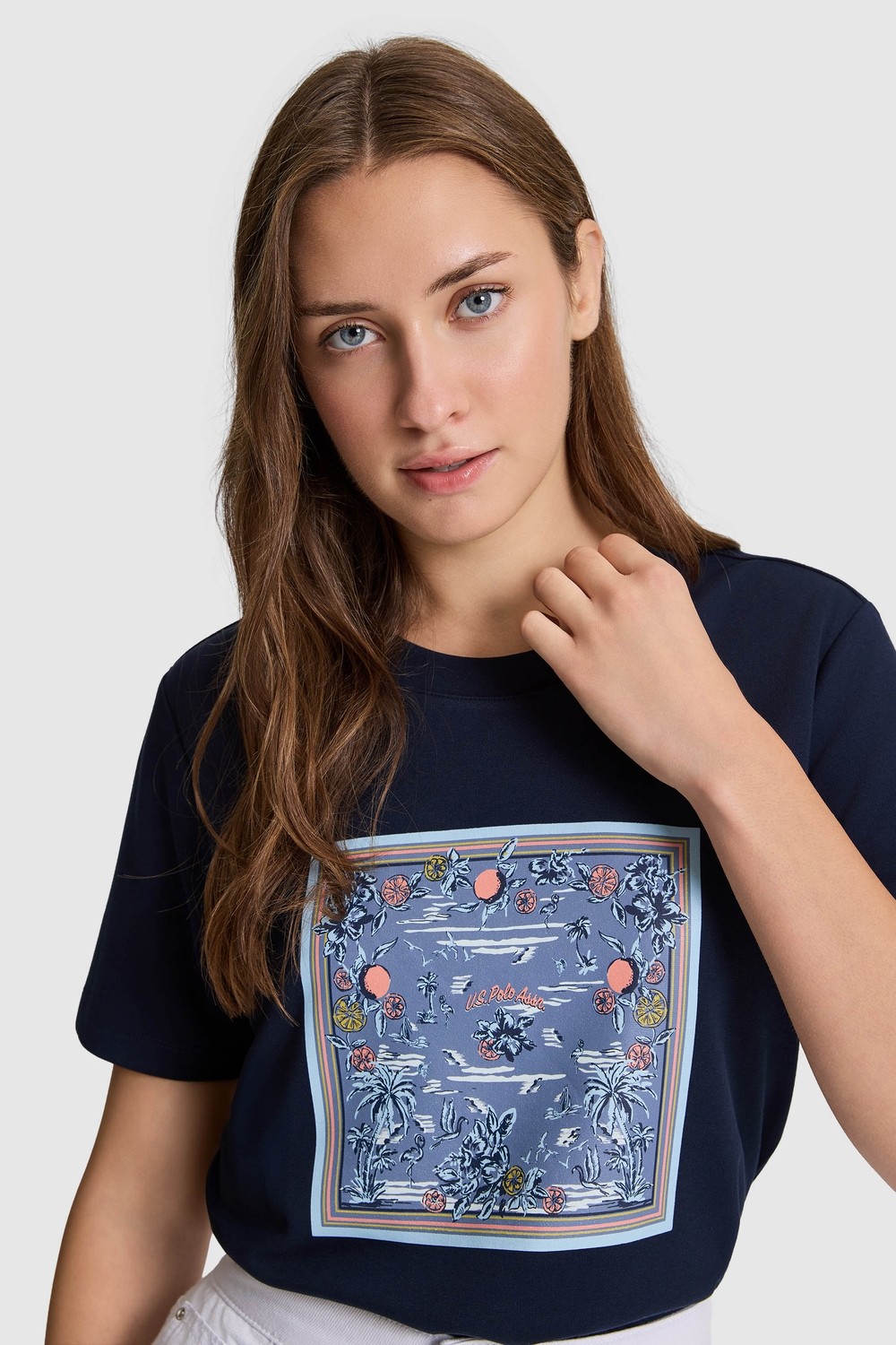 U.S. Polo Assn. Kadın Beyaz Tişört 50323487-VR013 görsel 2