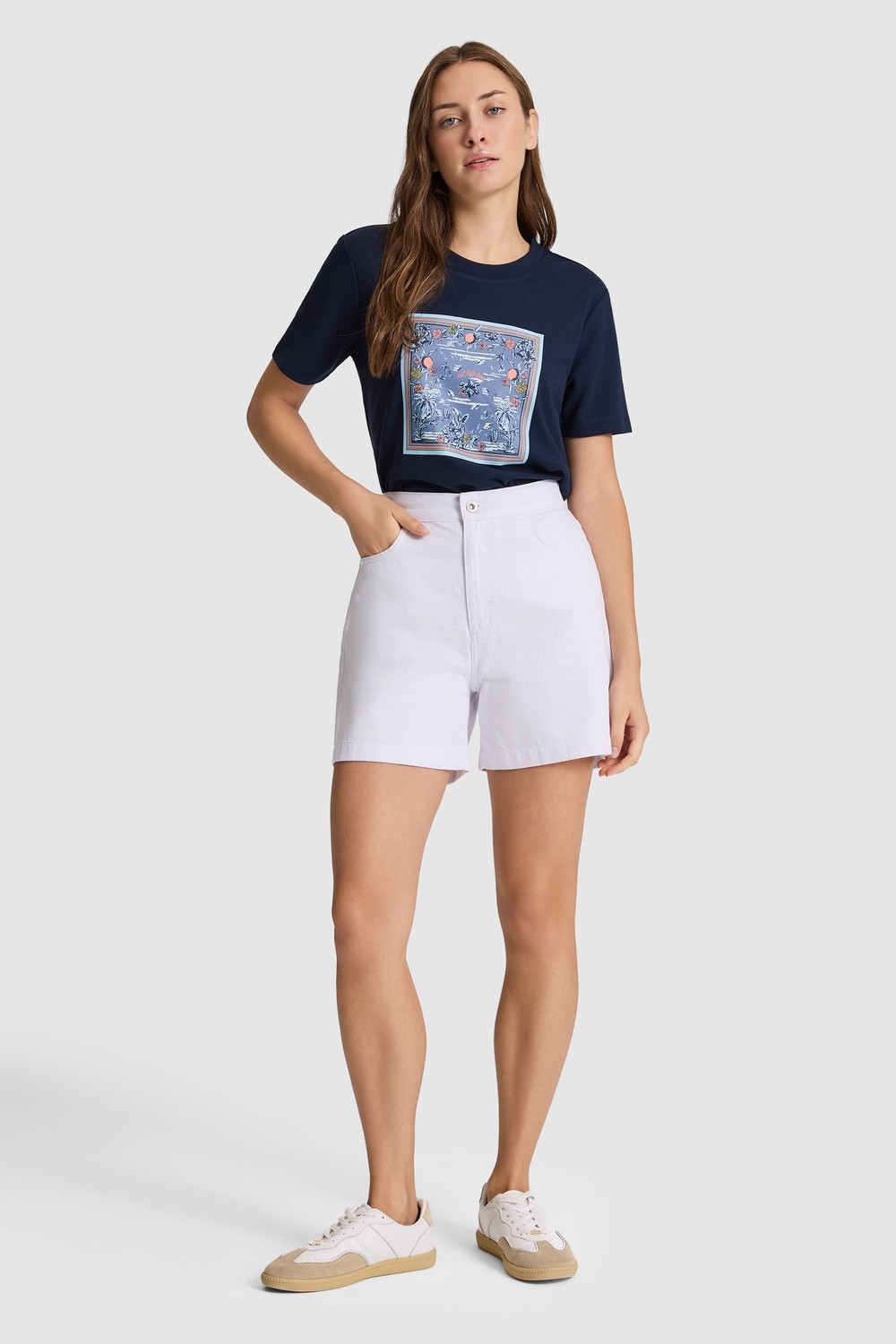 U.S. Polo Assn. Kadın Beyaz Tişört 50323487-VR013 görsel 4