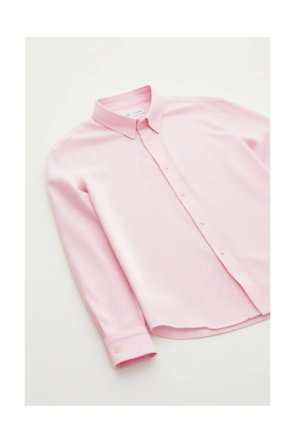 D'S Damat Slim Fit Beyaz Armürlü Düğmeli Yaka Pamuklu Gömlek 5HC02ORT07265 görsel 8