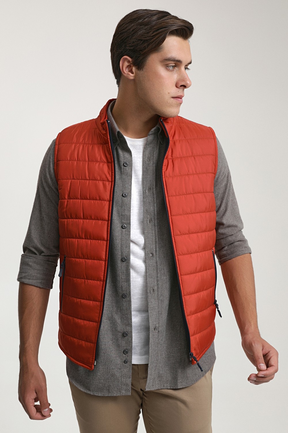 D'S Damat Regular Fit Beyaz Mevsimlik Yelek Mont 7HF07ORT42611 görsel 7