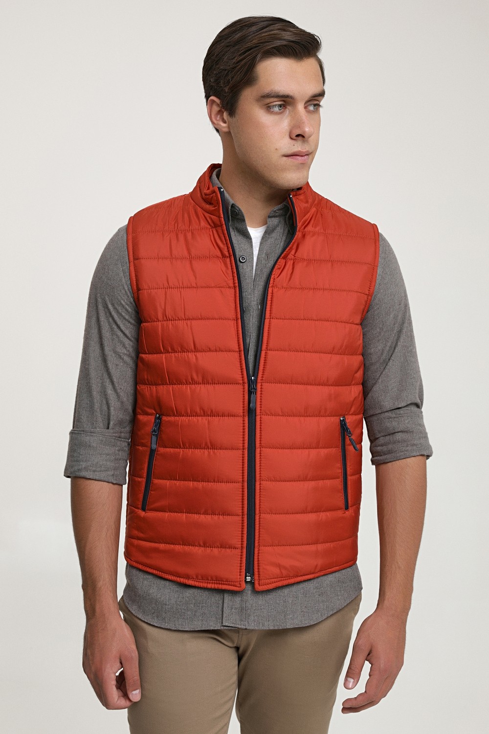 D'S Damat Regular Fit Beyaz Mevsimlik Yelek Mont 7HF07ORT42611 görsel 8