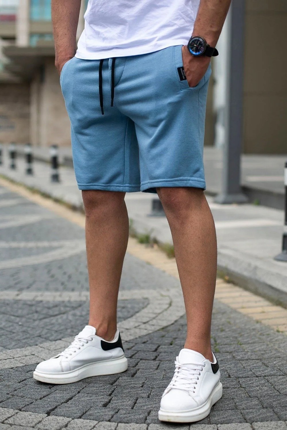 Madmext Mavi Regular Fit Şort 4842 görsel 4