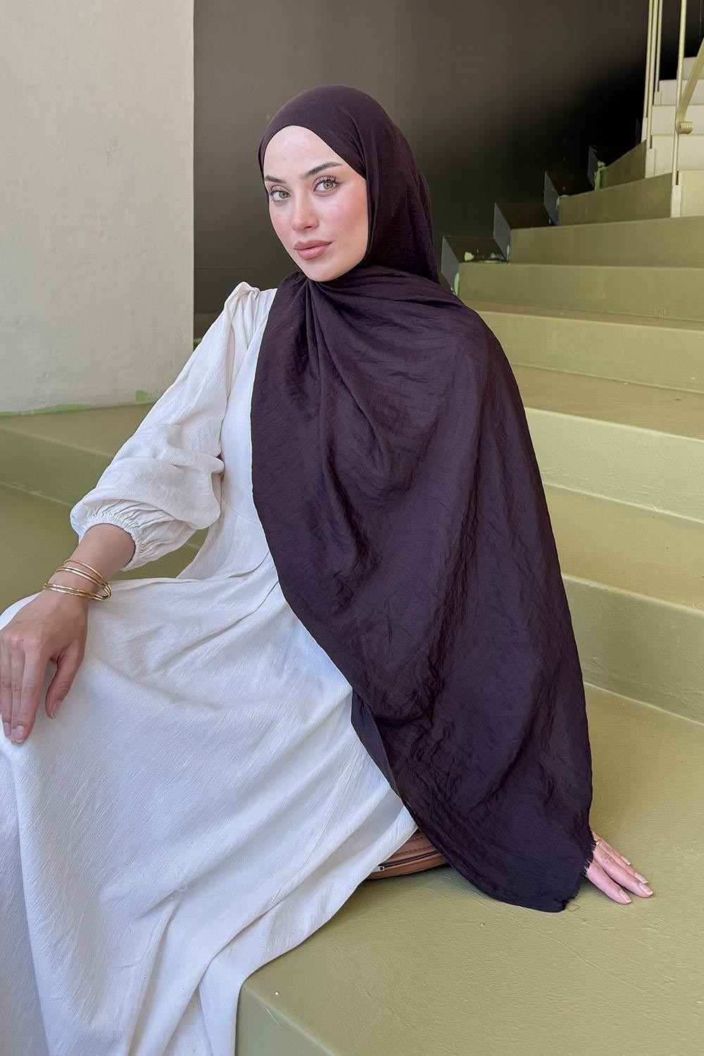 Lamelif Organic Premium Şal Siyah