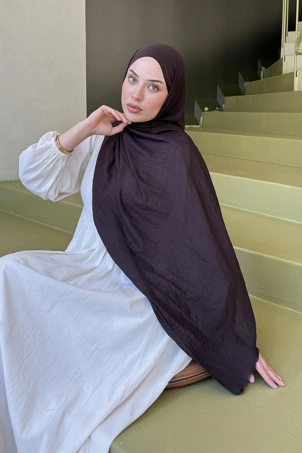 Lamelif Organic Premium Şal Siyah görsel 3