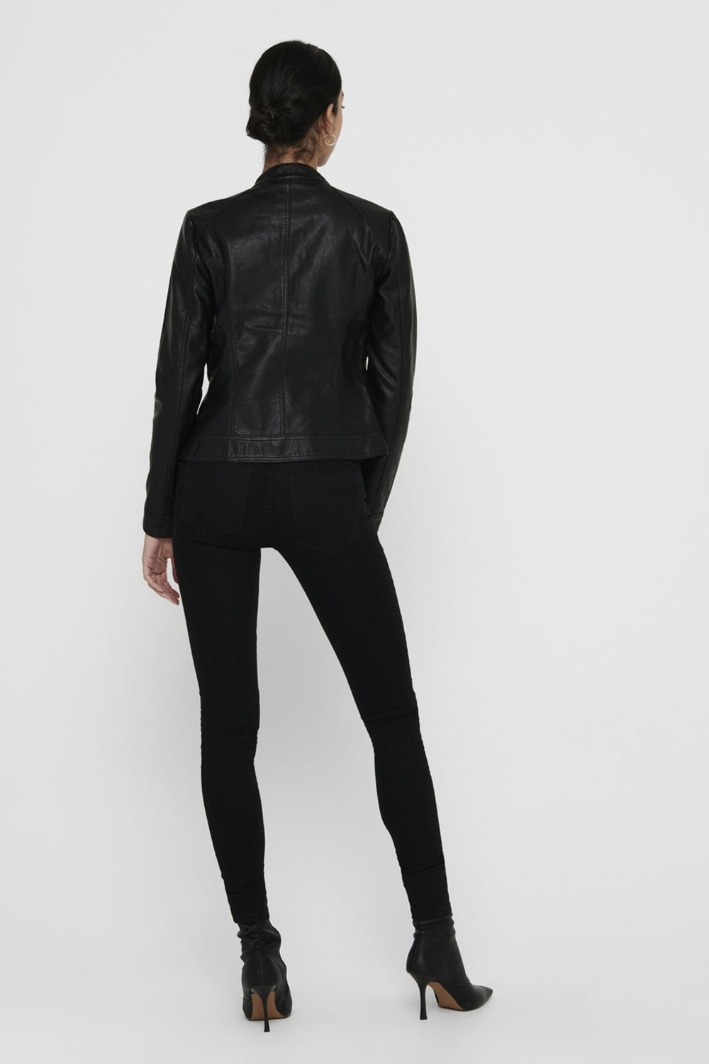 Only 15081400 Only Onlbandıt Faux Leather Bıker Otw Noos Kadın Deri Mont Black görsel 3