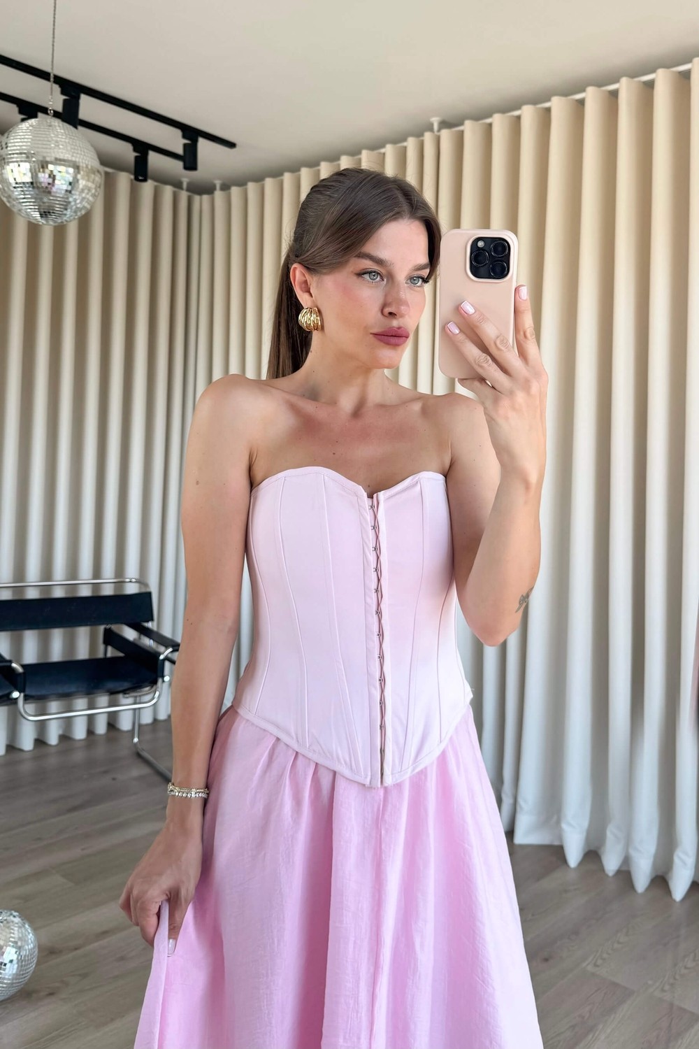 Sue Store Pembe Korse Bağlamalı Büstiyer görsel 2