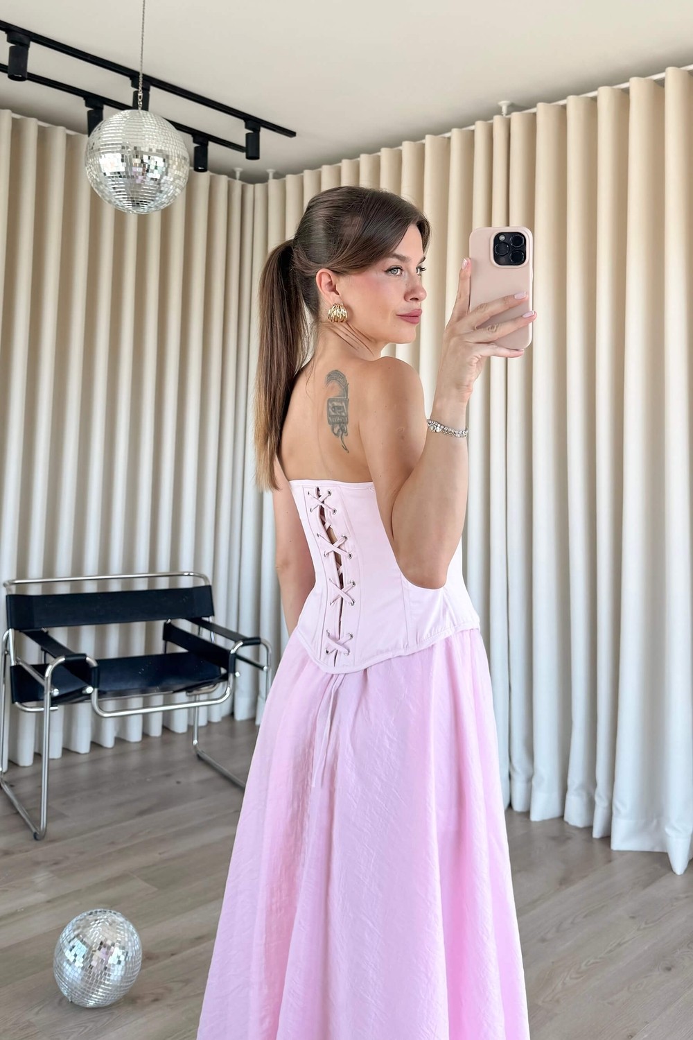 Sue Store Pembe Korse Bağlamalı Büstiyer görsel 5