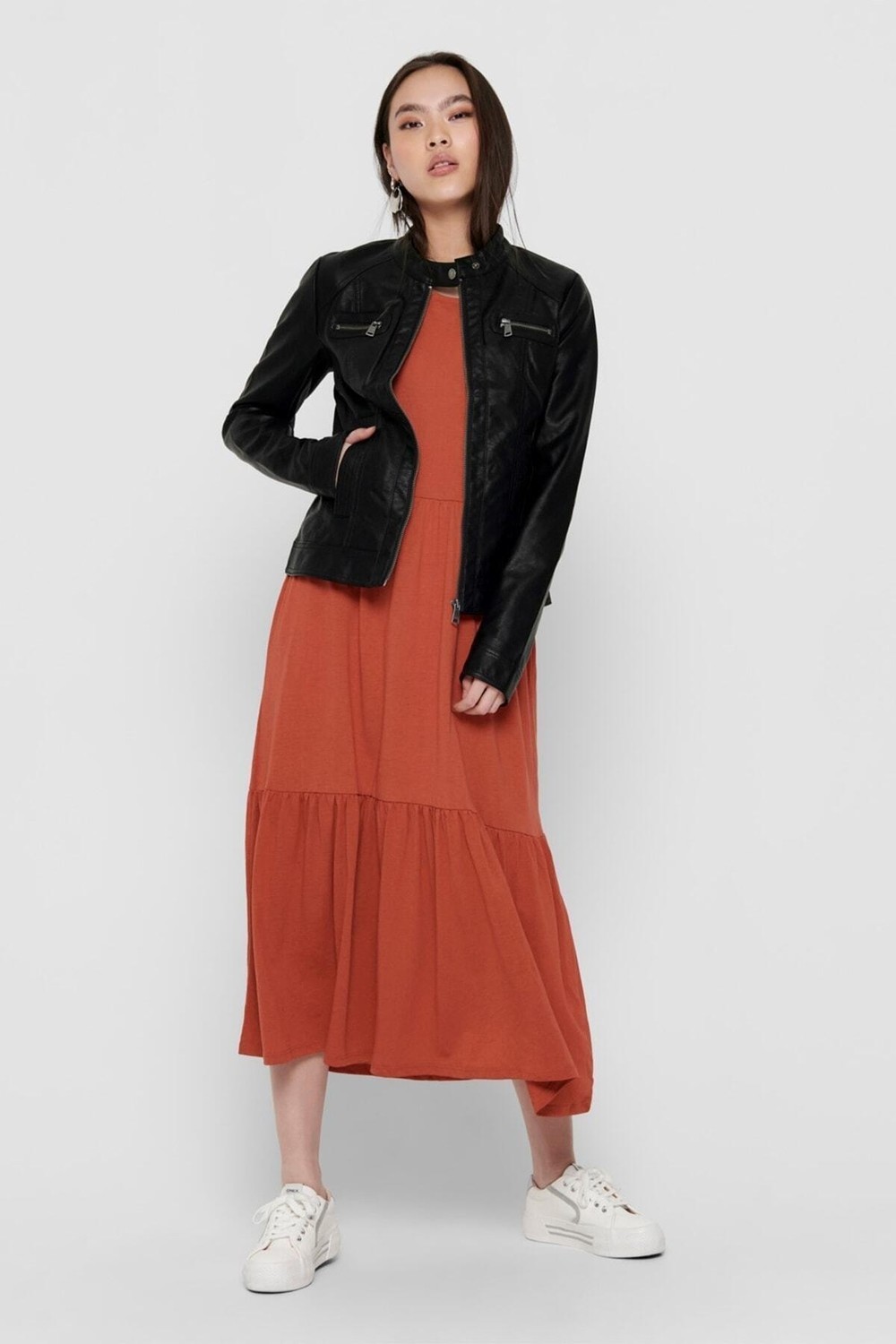 Only 15081400 Only Onlbandıt Faux Leather Bıker Otw Noos Kadın Deri Mont Black görsel 5