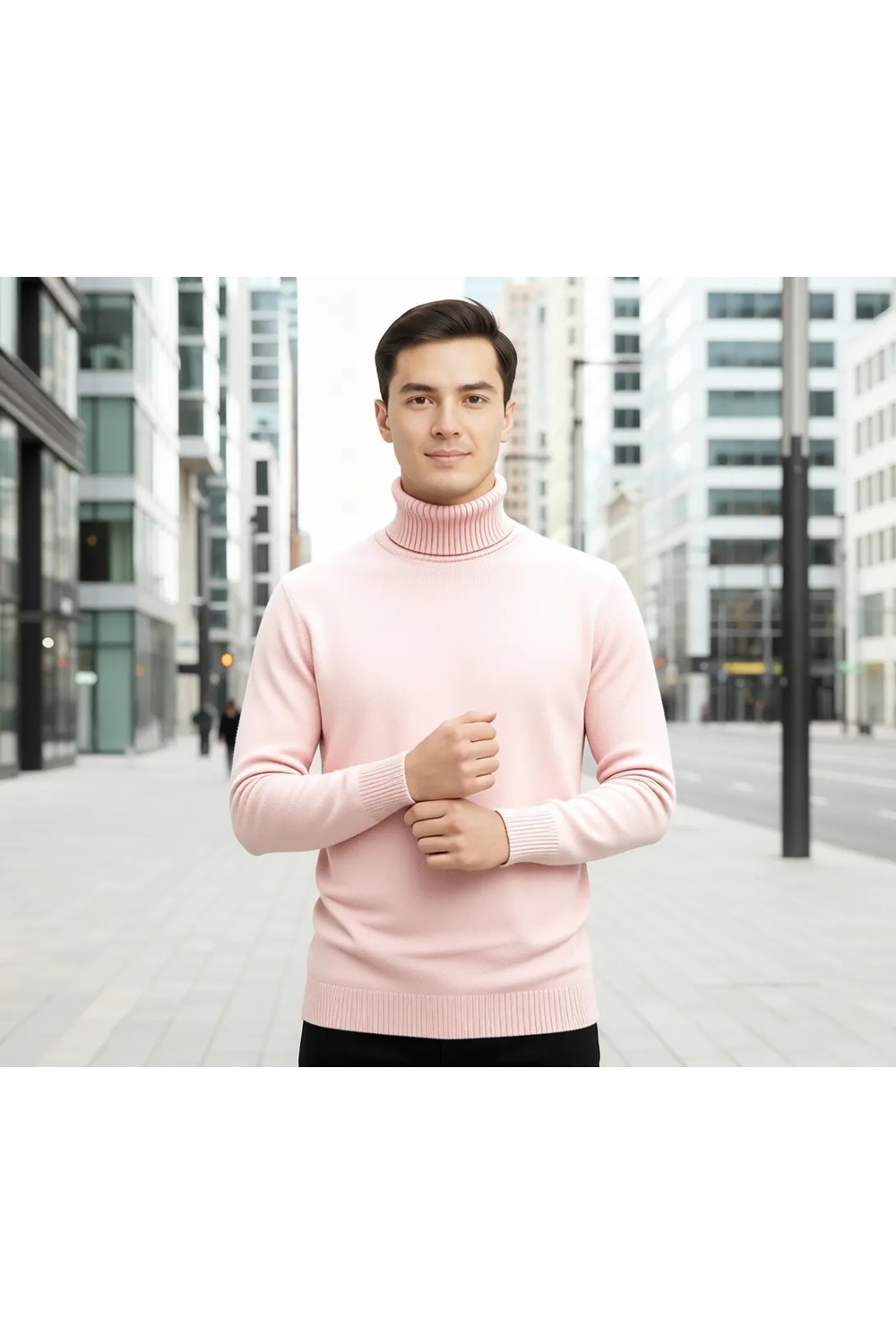 D'S Damat Ds Damat Regular Fit Koyu Mavi Tüylenme Yapmayan Bisiklet Yaka Triko Kazak 5HF06ORT12004 görsel 6