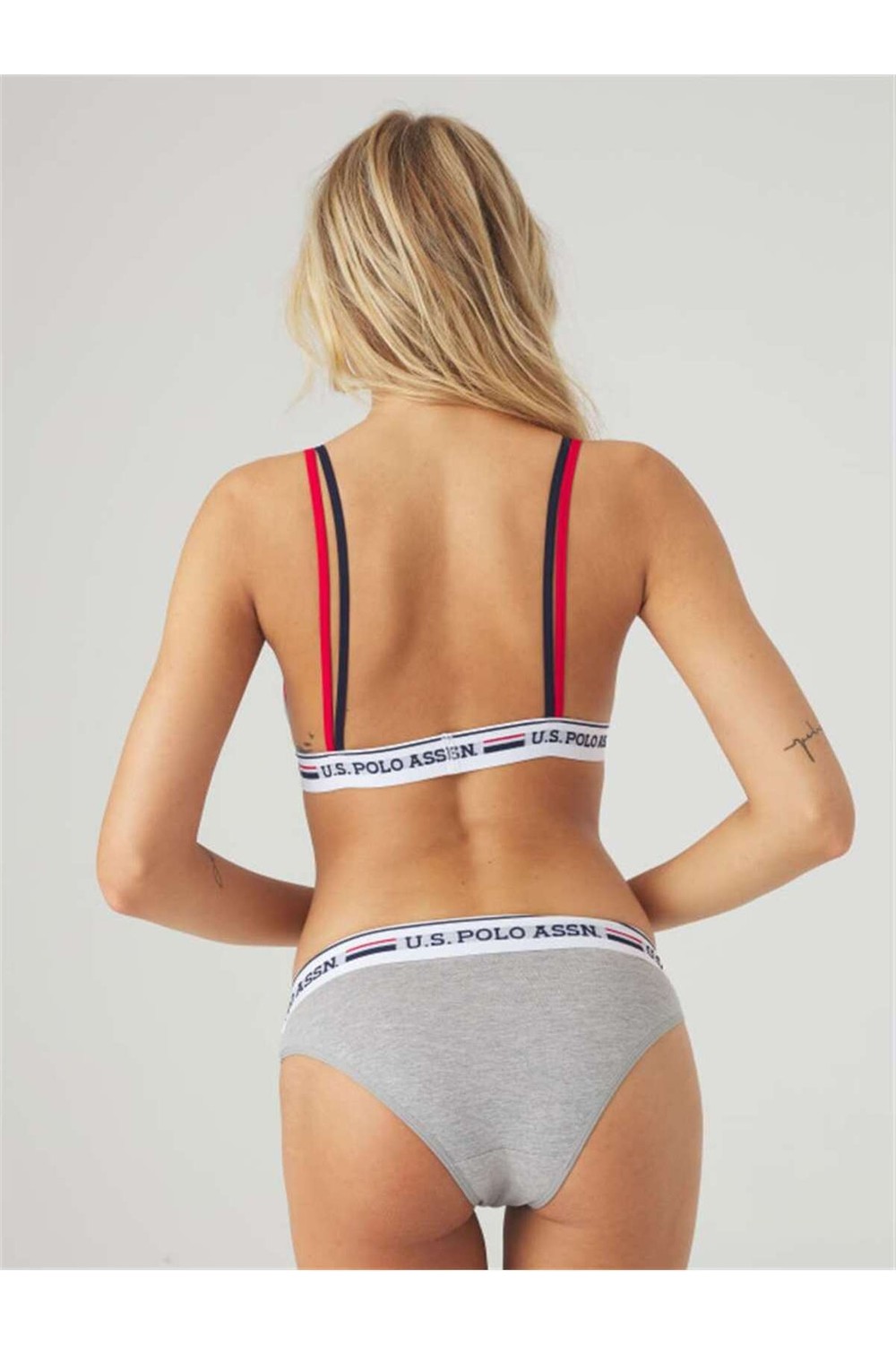 U.S. Polo Assn. 66254 Kadın Beyaz Büstiyer Slip Takım görsel 4