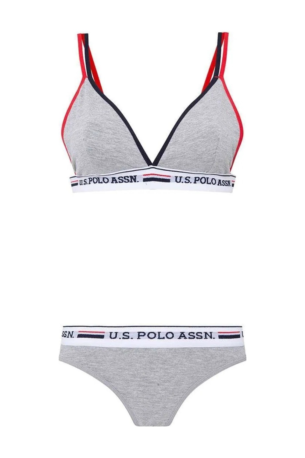 U.S. Polo Assn. 66254 Kadın Beyaz Büstiyer Slip Takım görsel 6