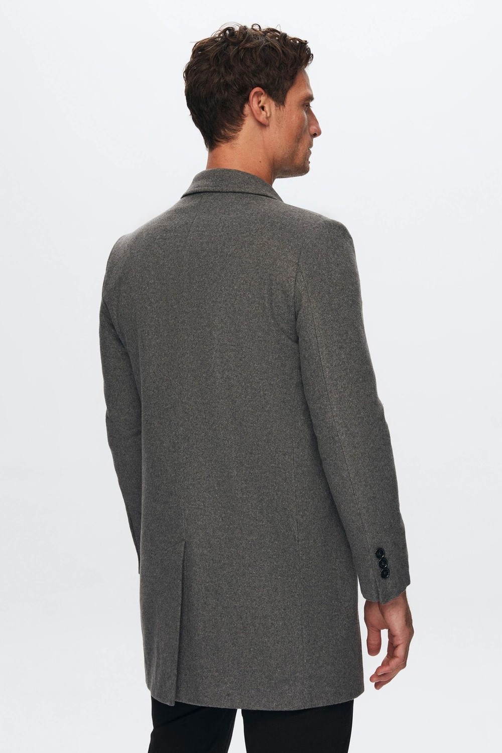 D'S Damat Regular Fit Antrasit Hakim Yaka Kaşe Kaban 5HF08ORT10002 görsel 6