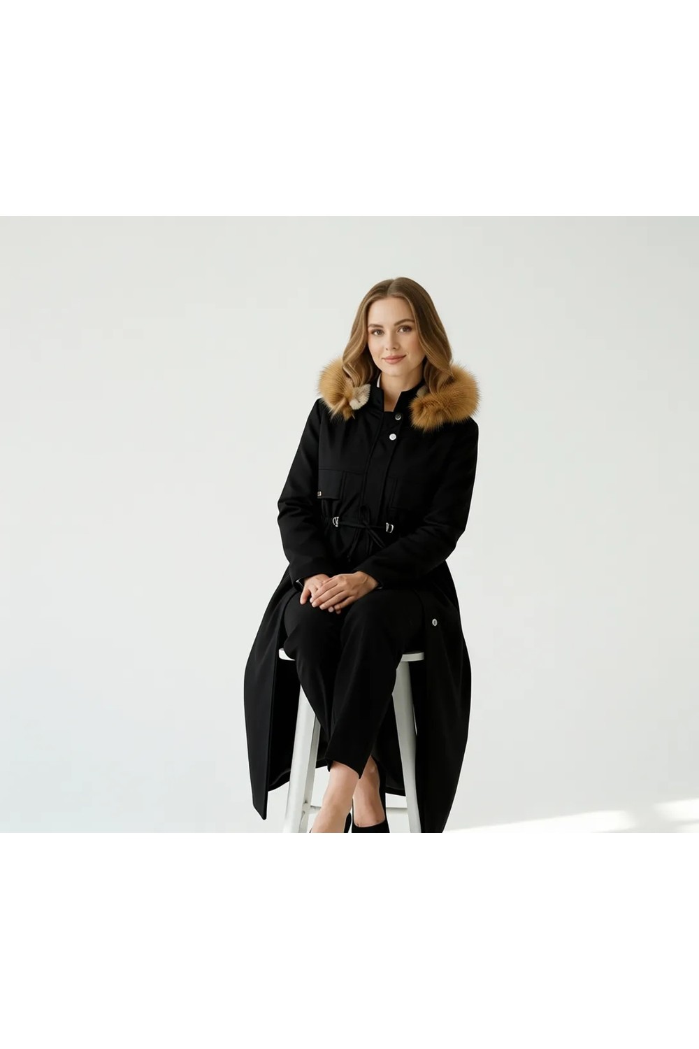 Vibeys Collection Lacivert Içi Kürkü ve Su Geçirmez Bayan Kışlık Mont&kaban görsel 8