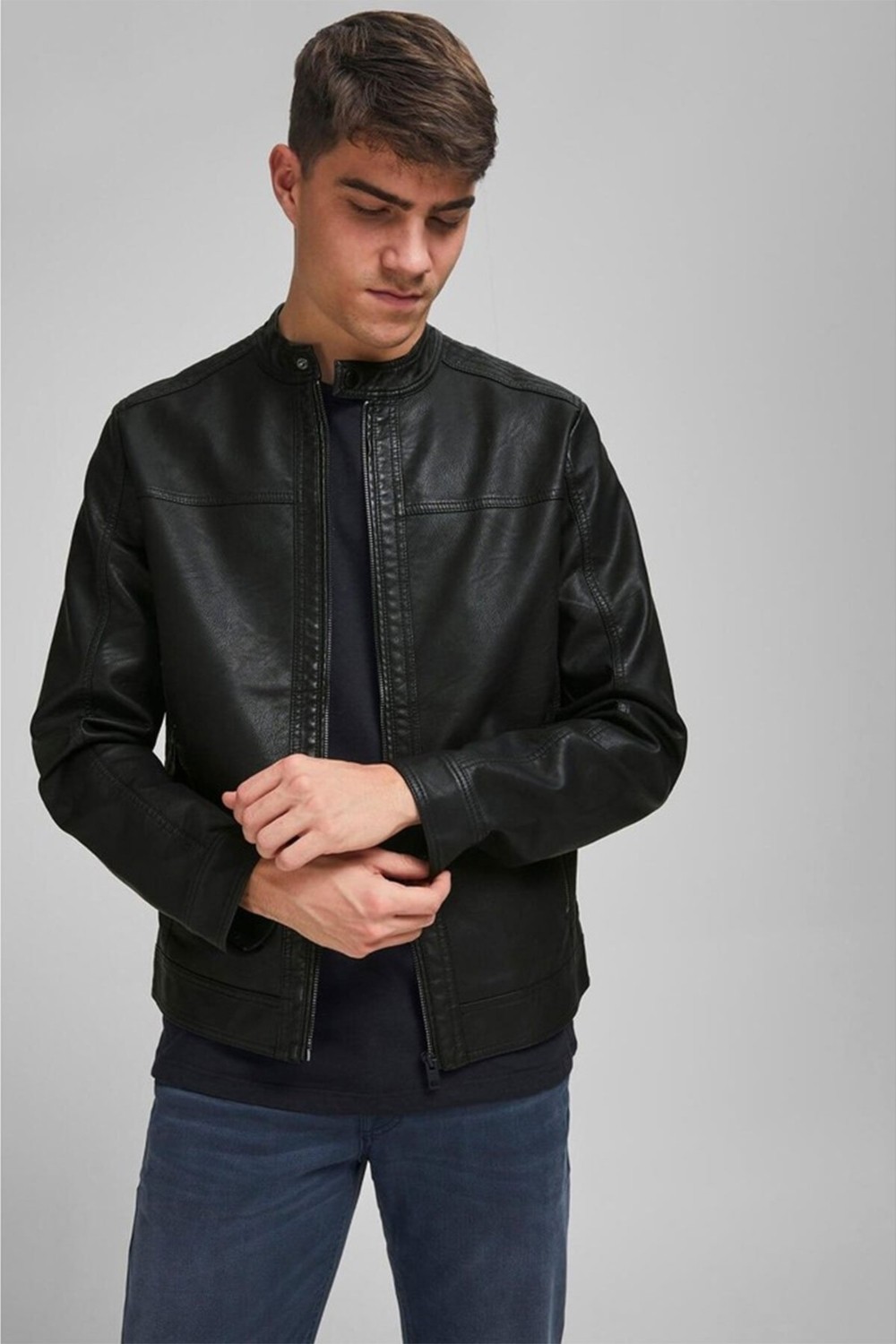 Jack & Jones Erkek Suni Deri Ceket görsel 2