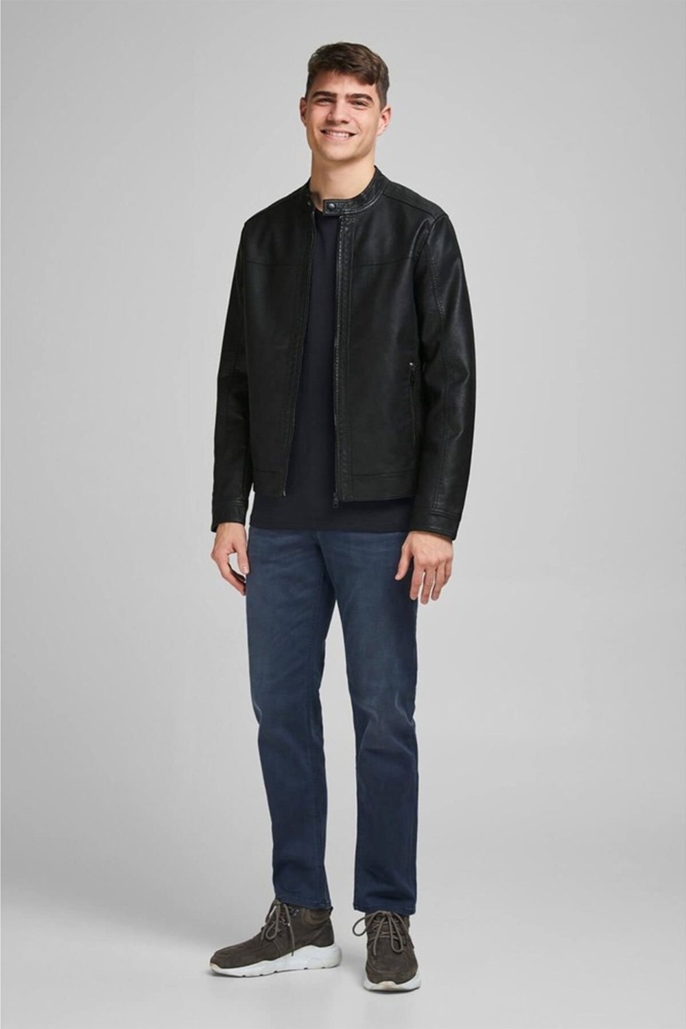 Jack & Jones Erkek Suni Deri Ceket görsel 3