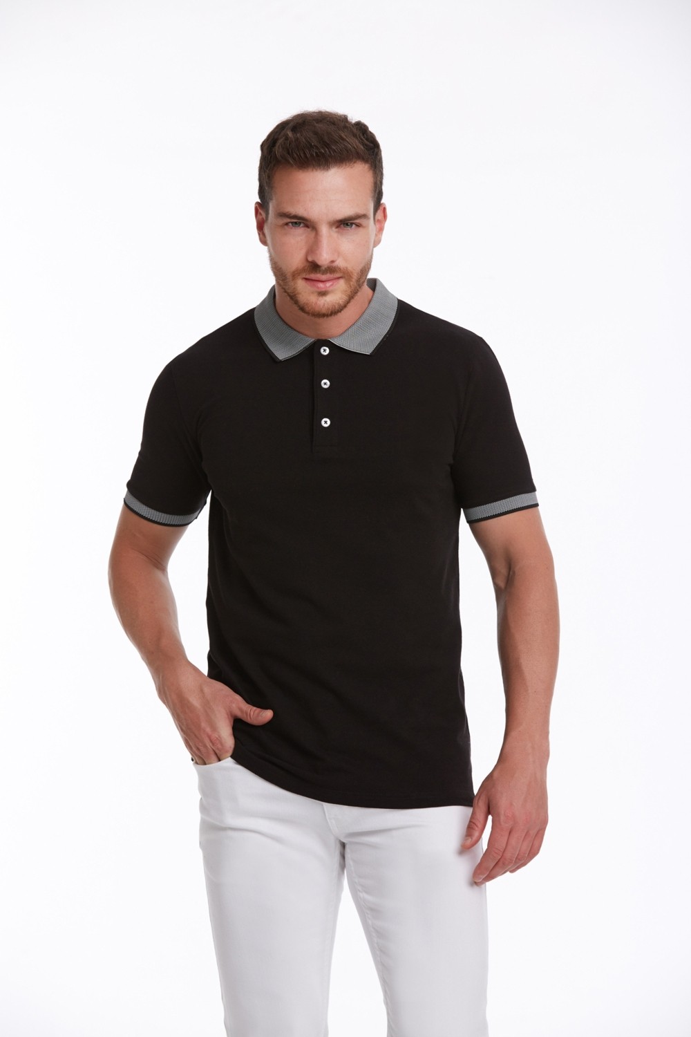 Hatemoğlu Erkek Lacivert %100 Pamuk Regular Fit Polo Yaka Tişört görsel 2