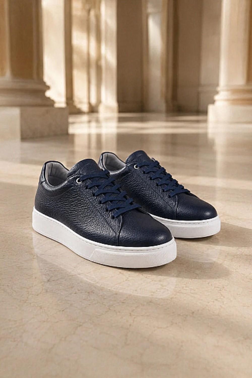 Hatemoğlu Siyah Casual Bağcıklı Deri Sneakers