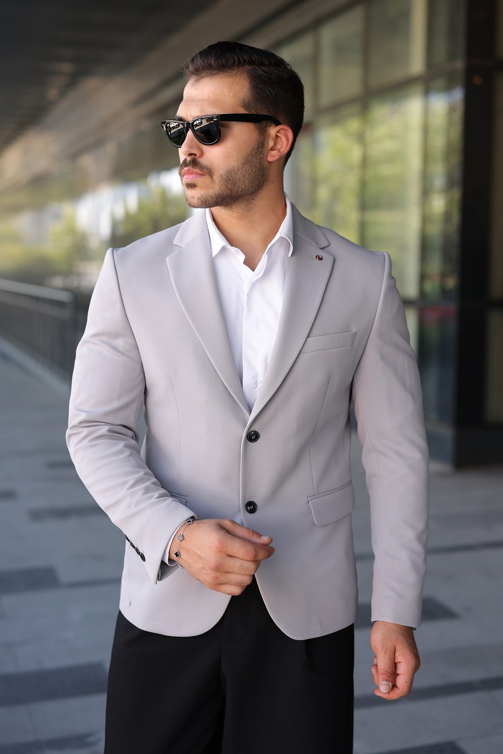 Sabri Zengin Erkek Çift Düğme Slim Fit Blazer Ceket görsel 4