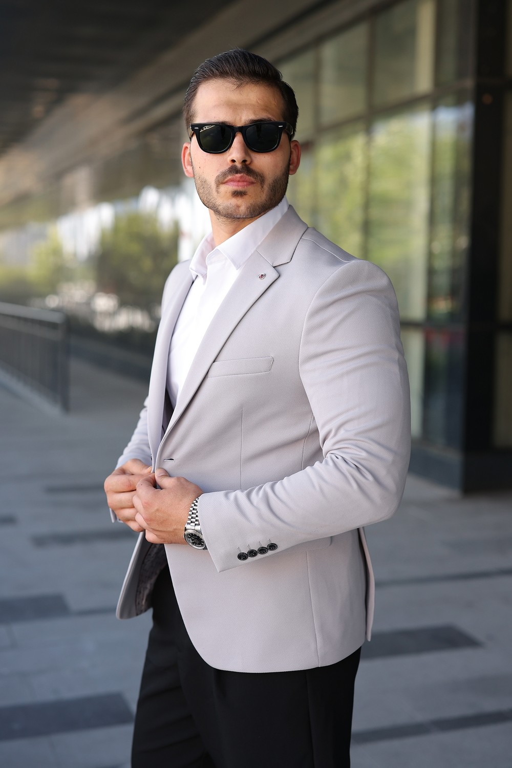 Sabri Zengin Erkek Çift Düğme Slim Fit Blazer Ceket görsel 5