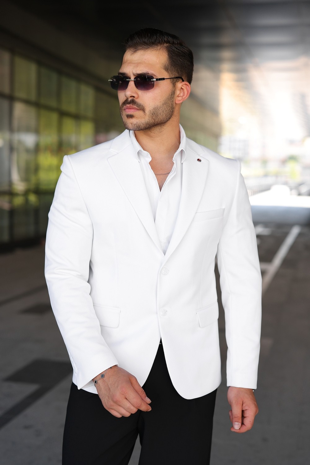 Sabri Zengin Erkek Çift Düğme Slim Fit Blazer Ceket görsel 7