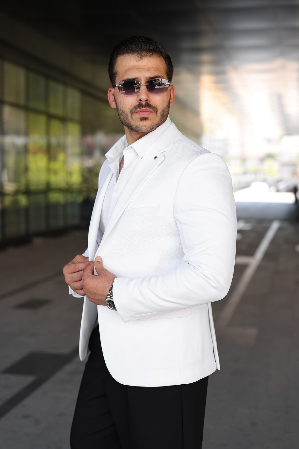 Sabri Zengin Erkek Çift Düğme Slim Fit Blazer Ceket görsel 8