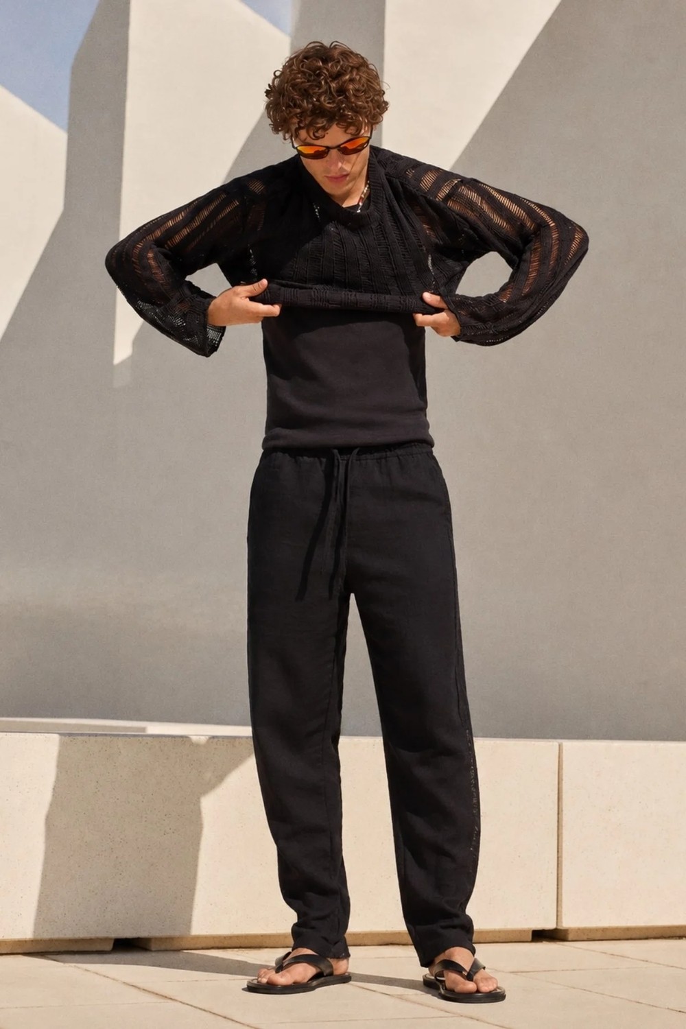 Madmext Siyah Müslin Kumaş Erkek Basic Pantolon 6507