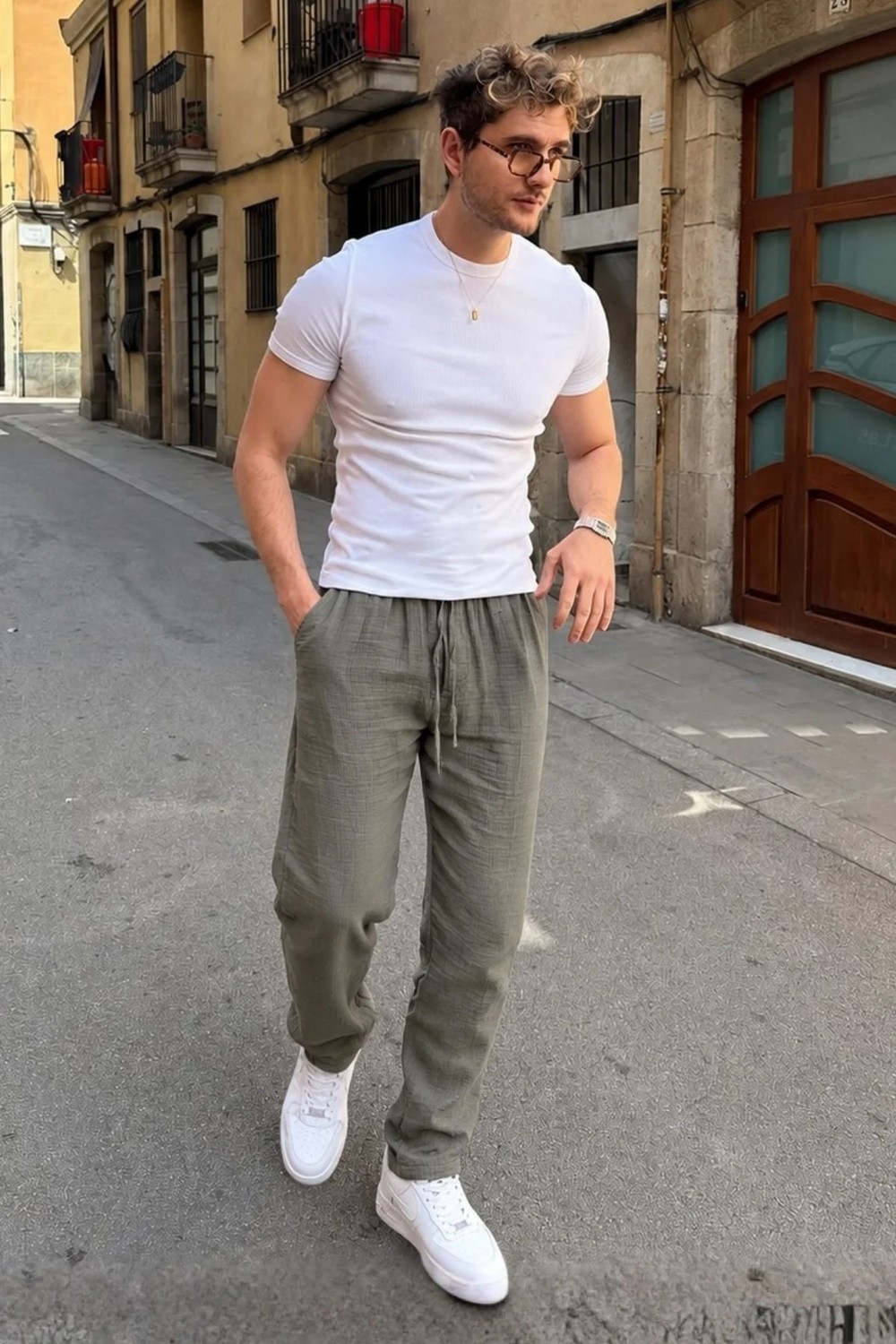 Madmext Siyah Müslin Kumaş Erkek Basic Pantolon 6507