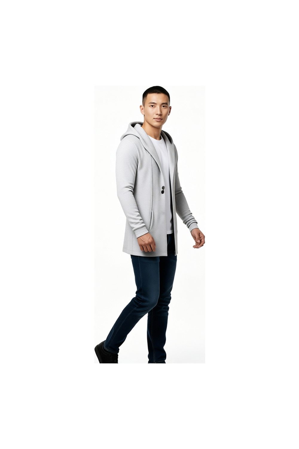 The Rule Erkek Siyah Regular Fit Uzun Hırka RF0002 %65 Pamuk %35 Polyester Düz Desenli Günlük Stil görsel 7