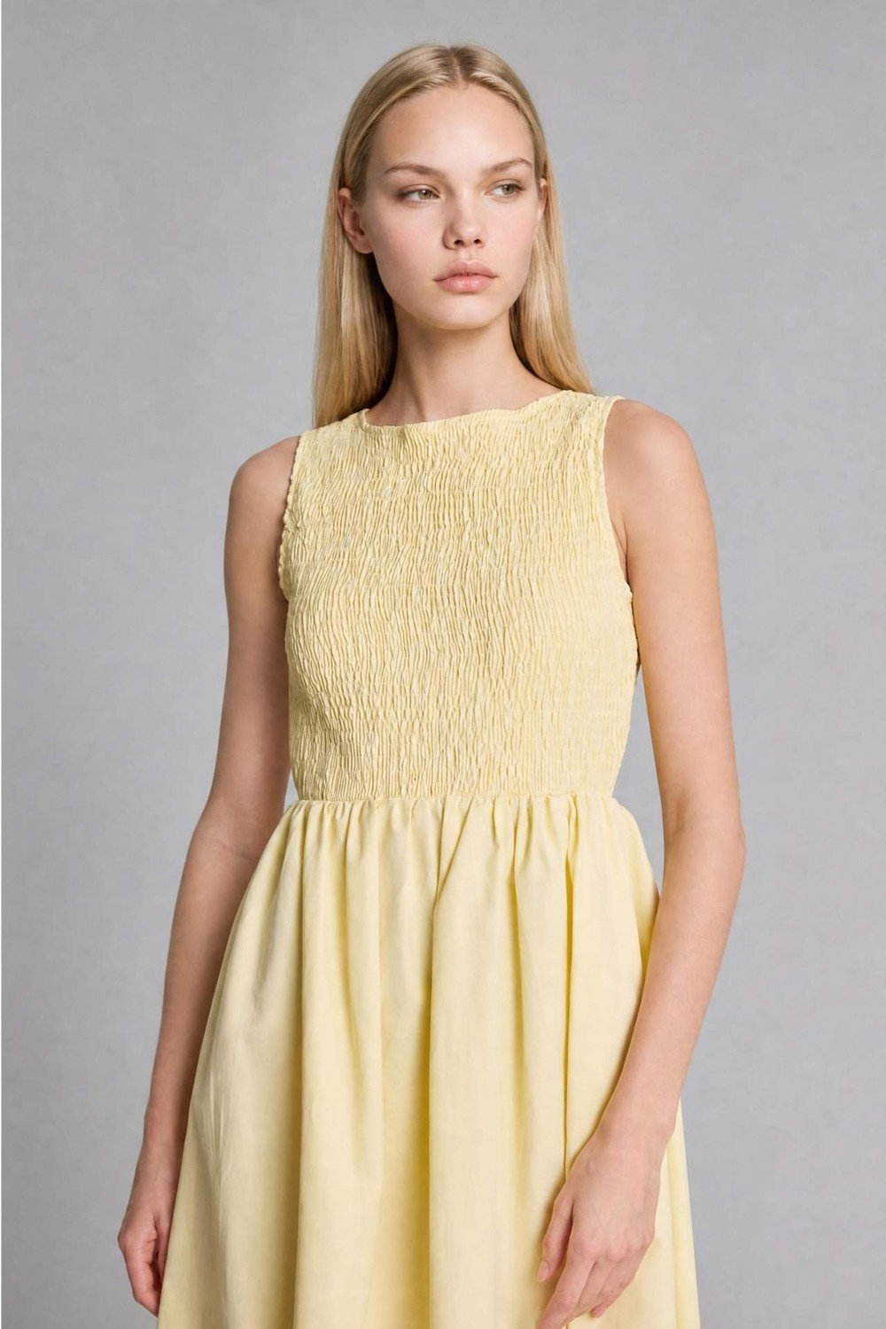 DeFacto Bisiklet Yaka Cotton Kolsuz Midi Yeşil Elbise H8429AX26SM görsel 8