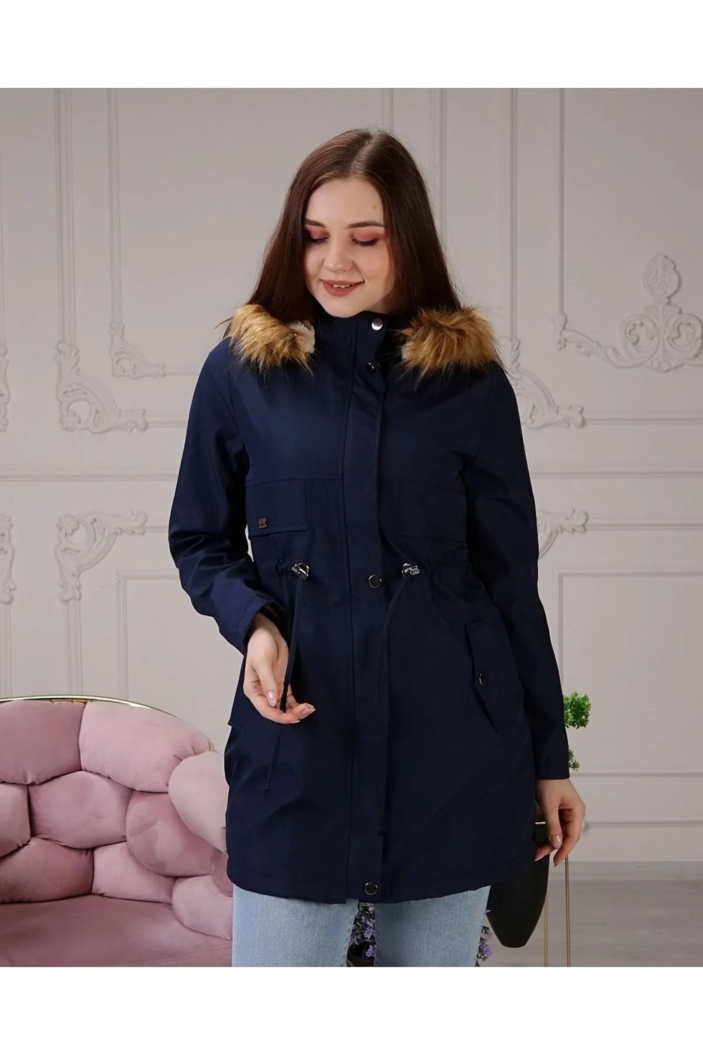 Vibeys Collection Taba Içi Kürklü ve Su Geçirmez Kadın Kışlık Mont & Kaban görsel 7