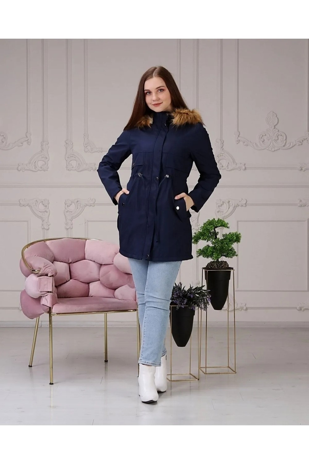 Vibeys Collection Taba Içi Kürklü ve Su Geçirmez Kadın Kışlık Mont & Kaban görsel 8
