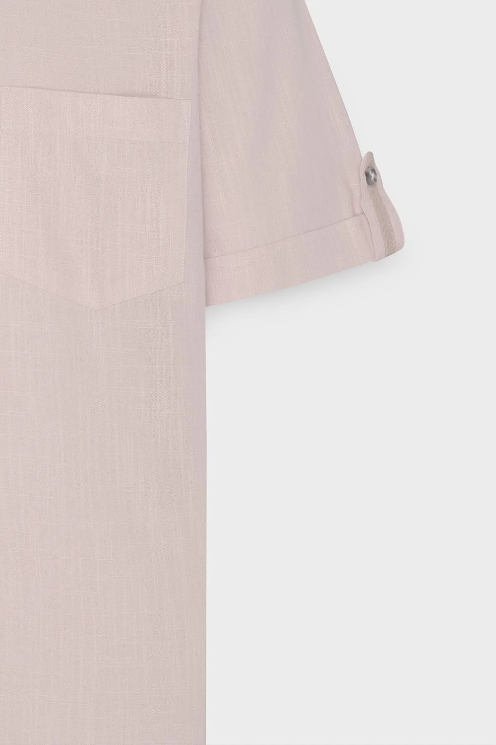 Altınyıldız Classics Erkek Siyah Comfort Fit Rahat Kesim Düğmeli Yaka Keten Görünümlü %100 Pamuk Kısa Kollu Gömlek görsel 3