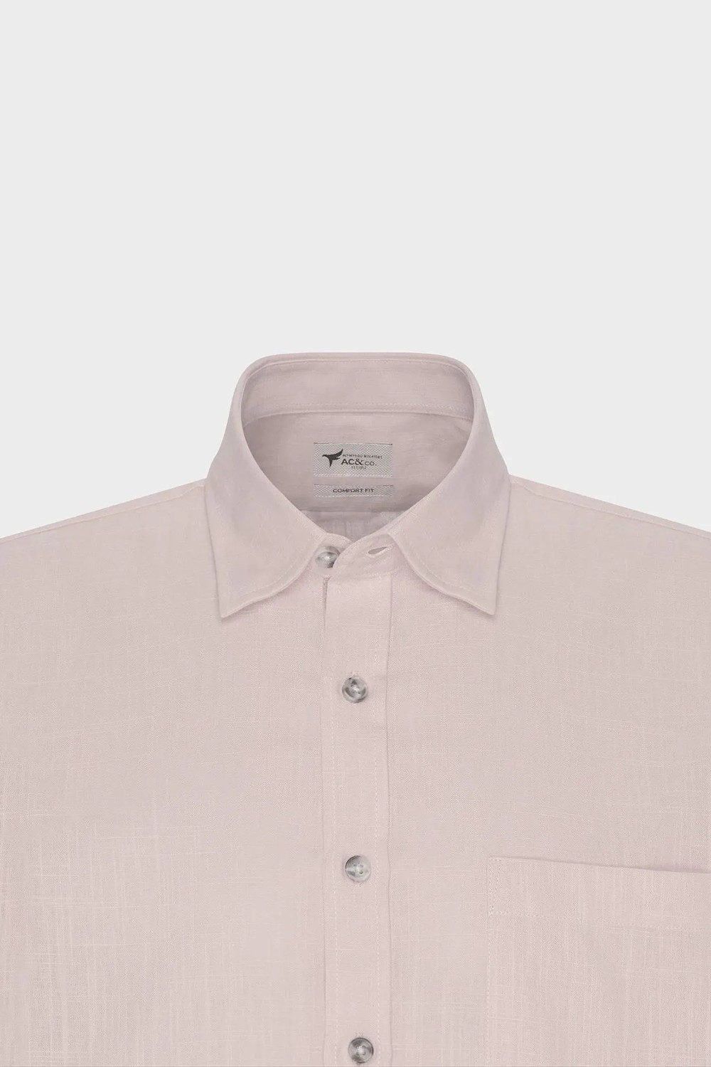 Altınyıldız Classics Erkek Siyah Comfort Fit Rahat Kesim Düğmeli Yaka Keten Görünümlü %100 Pamuk Kısa Kollu Gömlek görsel 8
