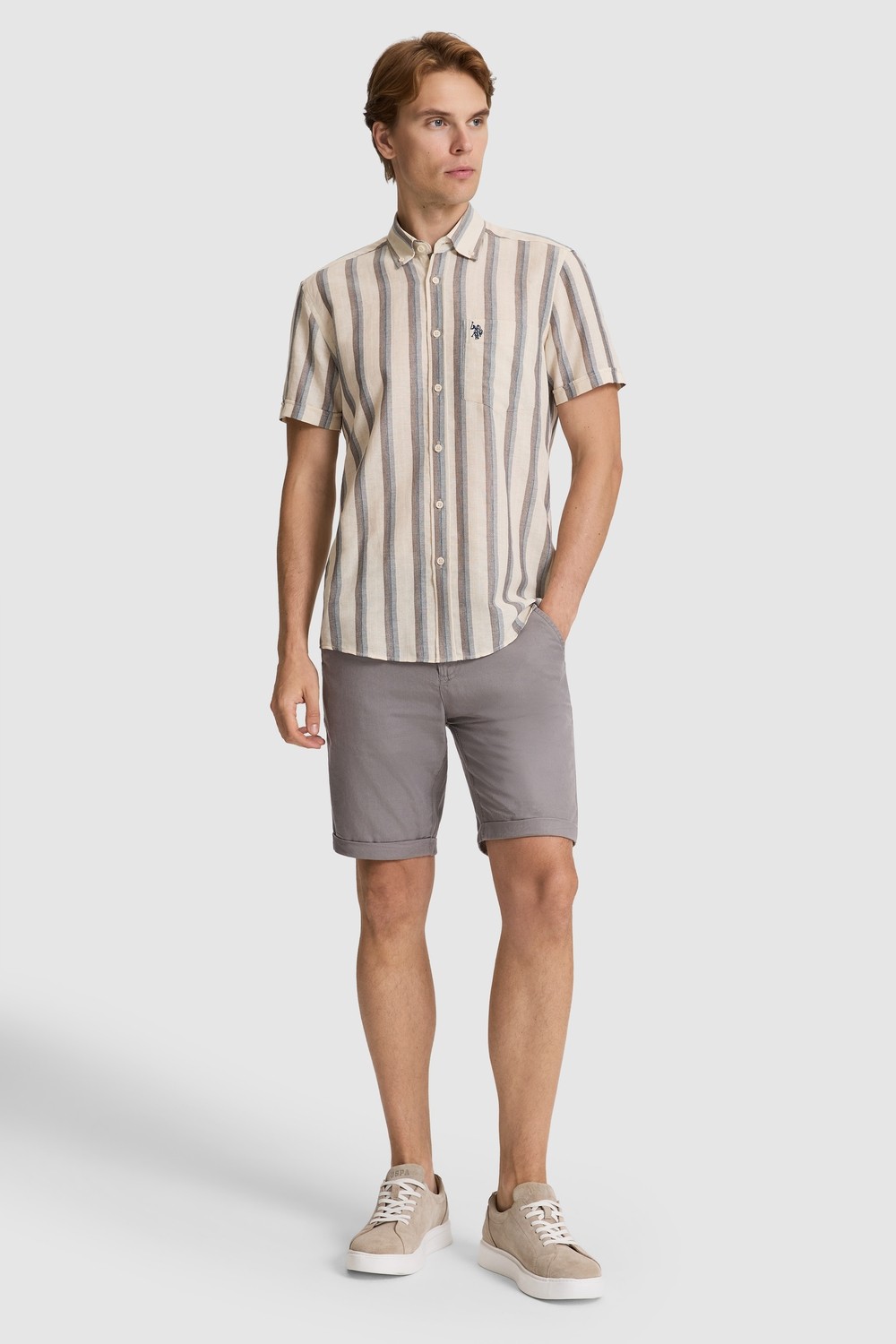 U.S. Polo Assn. Erkek Gri Şort / Bermuda 50326129-VR024 görsel 3