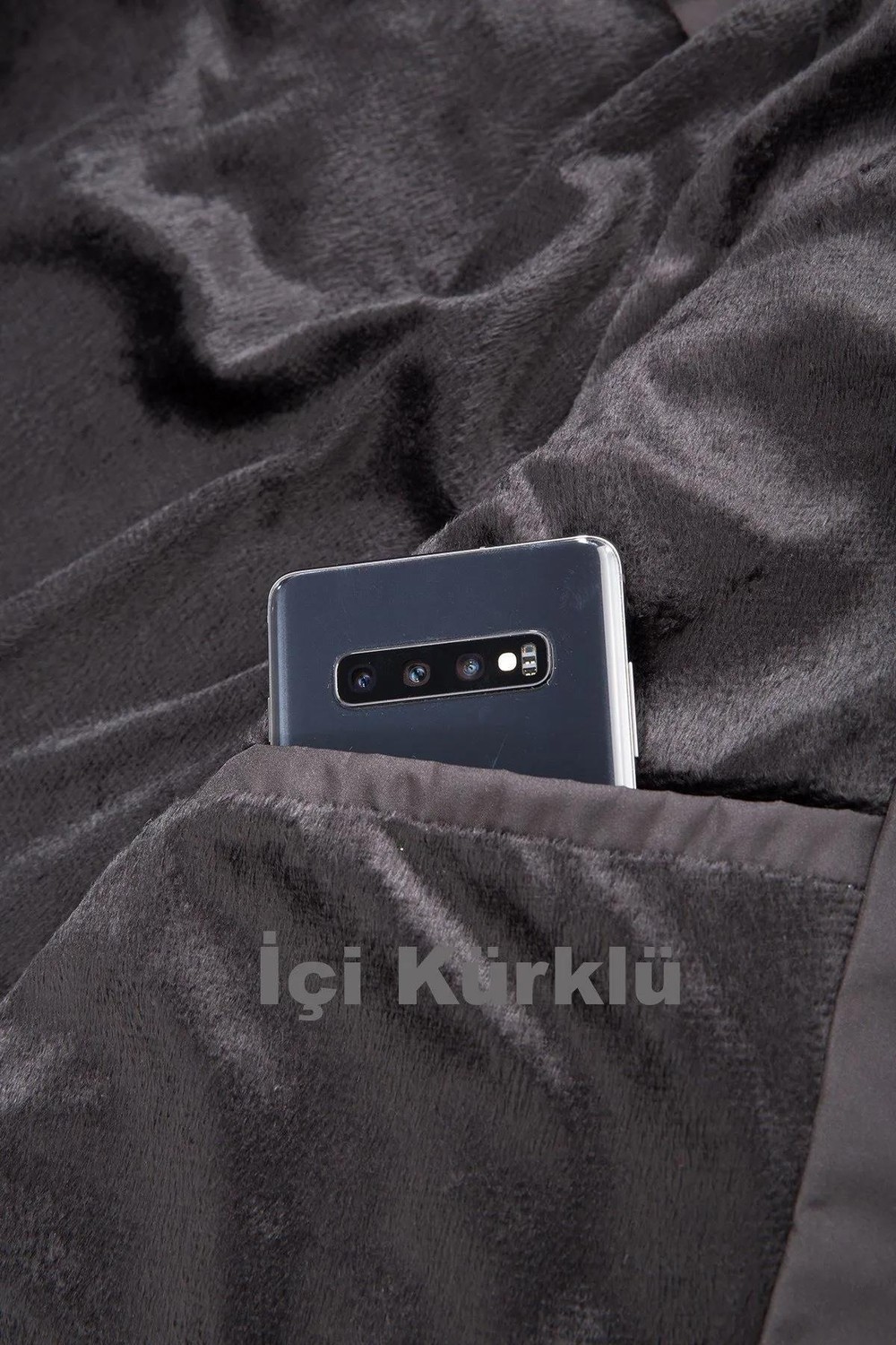 Famoda Kürklü Su ve Rüzgar Geçirmez Siyah Softshell Kışlık Erkek Mont görsel 6